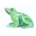 Figurine Handcrafted Natural Green Jade Gem Stone Amphibian Frog Hand Painted F3